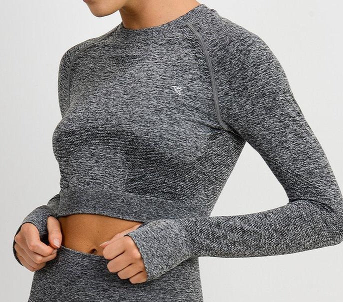 Ace Textured Seamless Long Sleeve Crop