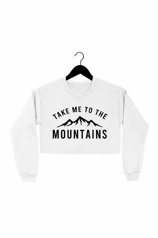 “Take me to the mountains” CROP sweater