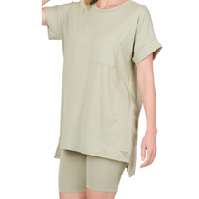 Load image into Gallery viewer, GREEN BUTTERY SOFT CUFF SLEEVE TOP
